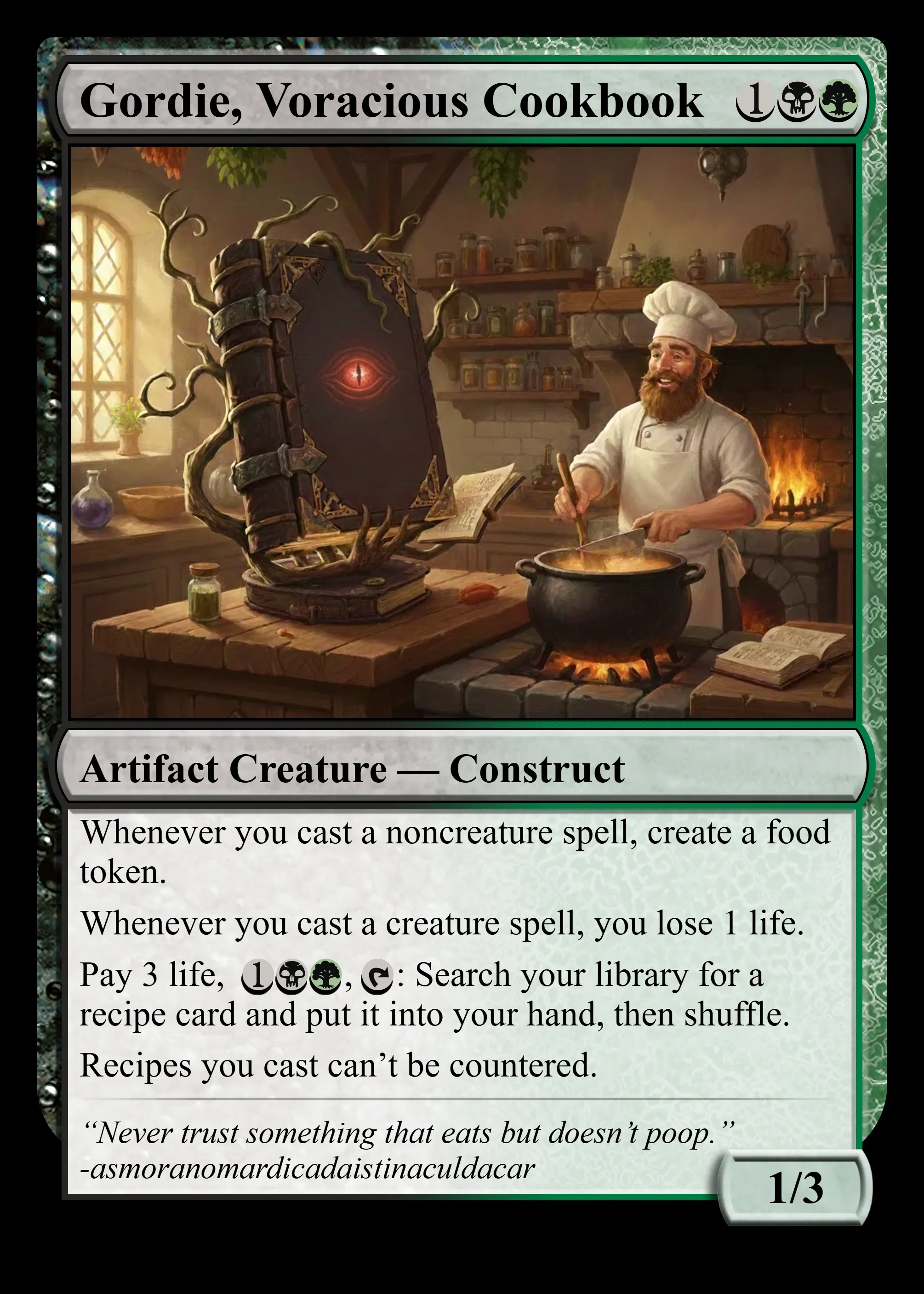 Gordie, Voracious Cookbook